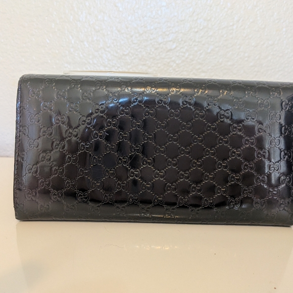 Gucci Guccisima Patent Leather Deep Purple Long Snap Wallet - Picture 5 of 16